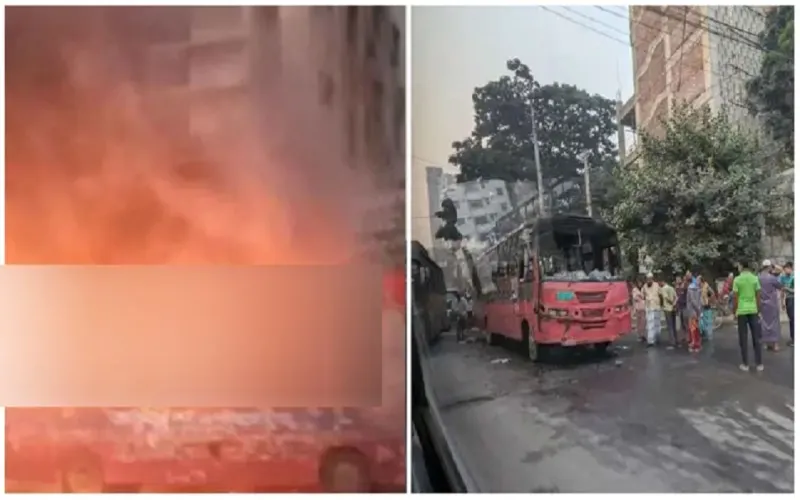 ঢাকায় হঠাৎ দুই বাসে আগুন