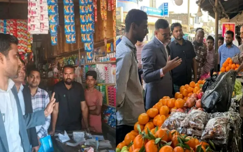 রমজানে বাজার নিয়ন্ত্রণে বাহুবলে প্রশাসনের মোবাইল কোর্ট অভিযান ও জরিমানা