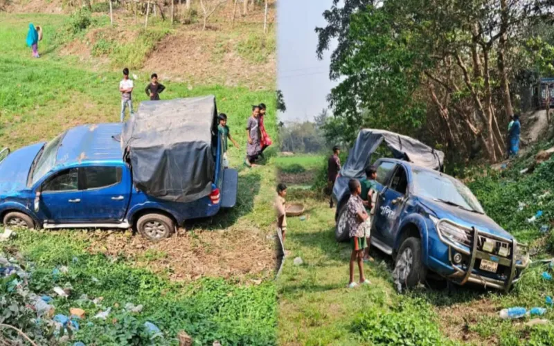 গাড়ি খাঁদে পড়ে বাঞ্ছারামপুরের ৭ পুলিশ সদস্য আহত