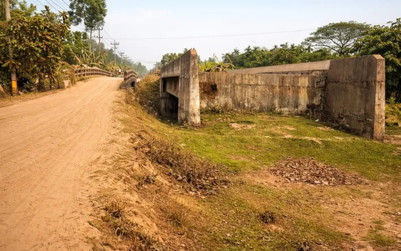 নতুন সেতু দাঁড়িয়ে, সংযোগ সড়ক বন্ধ–ঝুঁকির পথে ঈশ্বরগঞ্জবাসী