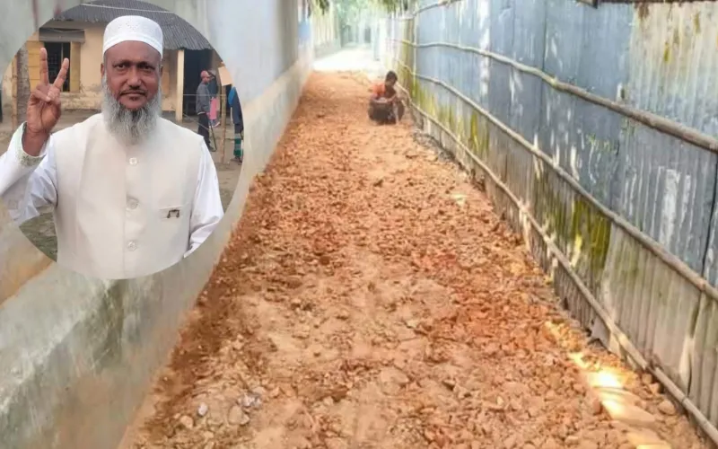 নিজস্ব অর্থায়নে রাস্তা সংস্কার শুরু করলেন কুড়িগ্রাম-১ আসনের এমপি আনোয়ারুল ইসলাম