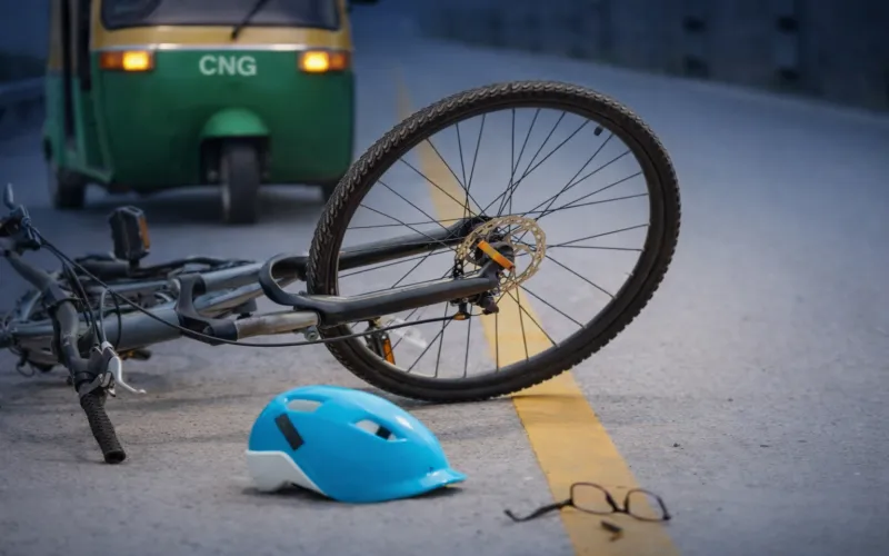 বাইসাইকেল আরোহীকে বাঁচাতে গিয়ে প্রাণ গেল সিএনজি যাত্রীর